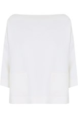 Maison Poi TISSUE SWING TOP WITH POCKETS 3/4SL IVORY